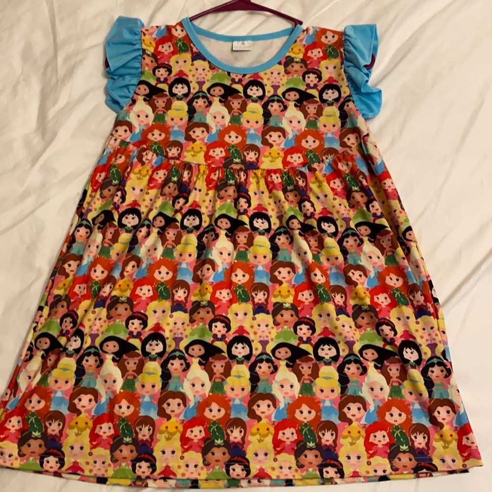 Girls empire waist top princess print